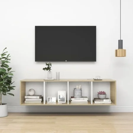 TV wall unit made of white oak plywood, measuring 37x37x142.5cm. by vidaXL, TV Furniture - Ref: Foro24-805494, Price: 65,44 €...