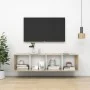 Sperrholz Wand-TV-Ständer Eiche weiß 37x37x142,5cm von vidaXL, TV-Möbel - Ref: Foro24-805494, Preis: 65,44 €, Rabatt: %