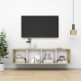 Sperrholz Wand-TV-Ständer Eiche weiß 37x37x142,5cm von vidaXL, TV-Möbel - Ref: Foro24-805494, Preis: 66,32 €, Rabatt: %