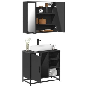 Juego de muebles de baño 2 pzas madera contrachapada negro von , Badezimmermöbel - Ref: Foro24-3300905, Preis: 155,62 €, Raba...