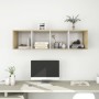 Sperrholz Wand-TV-Ständer Eiche weiß 37x37x142,5cm von vidaXL, TV-Möbel - Ref: Foro24-805494, Preis: 66,32 €, Rabatt: %