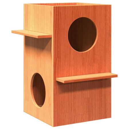 Casa para gatos cera marrón 43x43x60 cm madera maciza pino von , Katzenmöbel - Ref: Foro24-859303, Preis: 67,23 €, Rabatt: %