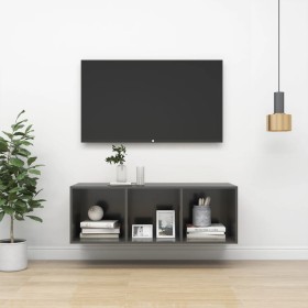 Wand-TV-Schrank aus glänzendem grauem Sperrholz, 37 x 37 x 107 cm von vidaXL, TV-Möbel - Ref: Foro24-805488, Preis: 36,91 €, ...