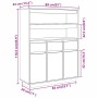 Aparador alto de madera maciza de pino 89x34x116,5 cm de , Aparadores - Ref: Foro24-861111, Precio: 170,14 €, Descuento: %