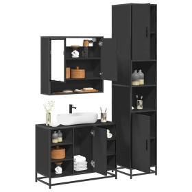 Juego de muebles de baño 3 pzas madera contrachapada negro de , Muebles de baño - Ref: Foro24-3301120, Precio: 305,55 €, Desc...