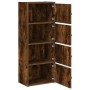 Estantería de madera de ingeniería roble ahumado 40x24x102 cm de , Librerías y estanterías - Ref: Foro24-860377, Precio: 74,1...