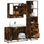 Set de muebles baño 3 pzas madera contrachapada roble ahumado de , Muebles de baño - Ref: Foro24-3301162, Precio: 241,55 €, D...