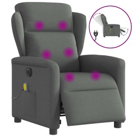Sillón reclinable de masaje eléctrico tela gris oscuro by , Armchairs - Ref: Foro24-3303125, Price: 252,44 €, Discount: %
