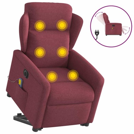Sillón de masaje eléctrico reclinable elevable tela rojo tinto de , Sillones - Ref: Foro24-3303167, Precio: 336,28 €, Descuen...