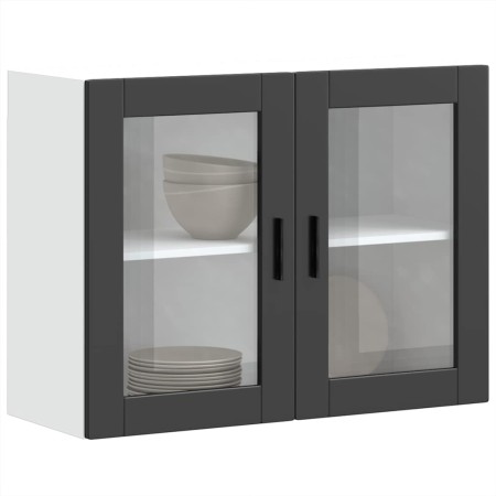 Armario de pared para cocina con puerta de cristal Porto negro von , Küchenschränke - Ref: Foro24-854088, Preis: 90,58 €, Rab...