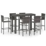 7-piece garden bar furniture set in gray PE rattan with armrests by vidaXL, Garden sets - Ref: Foro24-3064815, Price: 481,59 ...