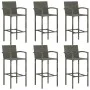 Muebles de bar de jardín 7 pzas ratán PE reposabrazos gris de vidaXL, Conjuntos de jardín - Ref: Foro24-3064815, Precio: 462,...