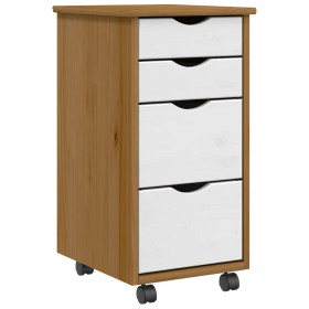 Cajonera con ruedas MOSS madera maciza pino marrón miel by , Lockers and storage cabinets - Ref: Foro24-4015793, Price: 79,41...