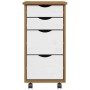 Cajonera con ruedas MOSS madera maciza pino marrón miel by , Lockers and storage cabinets - Ref: Foro24-4015793, Price: 79,41...
