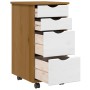 Cajonera con ruedas MOSS madera maciza pino marrón miel by , Lockers and storage cabinets - Ref: Foro24-4015793, Price: 79,41...