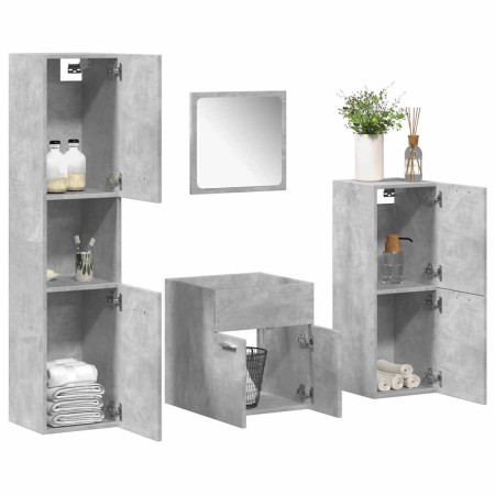 Juego muebles de baño 4 pzas madera contrachapada gris hormigón von , Badezimmermöbel - Ref: Foro24-3324864, Preis: 131,93 €,...