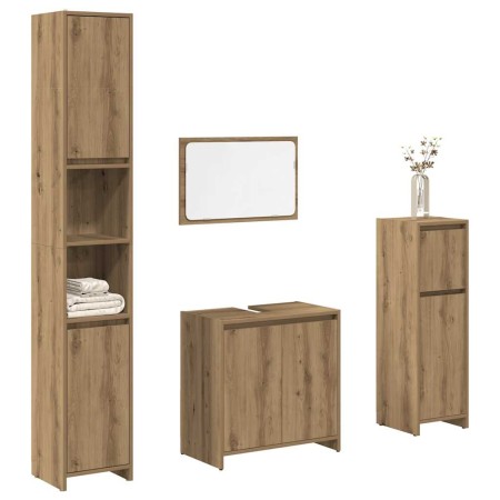 Juego de muebles baño 4 piezas madera ingeniería roble artisan by , Bathroom furniture - Ref: Foro24-3328556, Price: 213,69 €...