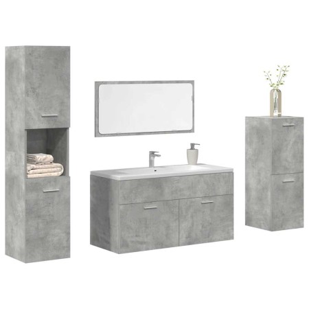 Juego muebles de baño 4 pzas madera contrachapada gris hormigón von , Badezimmermöbel - Ref: Foro24-3324866, Preis: 161,89 €,...