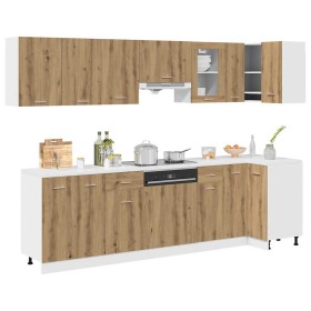 Set de muebles cocina 11 pzas madera ingeniería roble artesanal von , Küchenschränke - Ref: Foro24-3328580, Preis: 640,09 €, ...