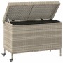 Baúl jardín con ruedas gris claro 110x55x73 cm ratán sintético von , Aufbewahrungsboxen für den Außenbereich - Ref: Foro24-41...