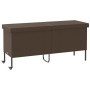 Caja de almacenaje jardín ruedas ratán PE marrón 160x55x75 cm von , Aufbewahrungsboxen für den Außenbereich - Ref: Foro24-410...