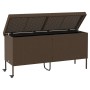 Caja de almacenaje jardín ruedas ratán PE marrón 160x55x75 cm von , Aufbewahrungsboxen für den Außenbereich - Ref: Foro24-410...