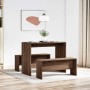 Mesa y bancos de comedor 3 pzas madera ingeniería roble marrón de , muebles para cocinas y comedores - Ref: Foro24-855537, Pr...