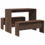 Mesa y bancos de comedor 3 pzas madera ingeniería roble marrón de , muebles para cocinas y comedores - Ref: Foro24-855537, Pr...