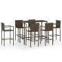 Set de bar de jardín 7 piezas ratán sintético marrón de vidaXL, Conjuntos de jardín - Ref: Foro24-3064845, Precio: 475,32 €, ...