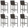 Set de bar de jardín 7 piezas ratán sintético marrón de vidaXL, Conjuntos de jardín - Ref: Foro24-3064845, Precio: 475,32 €, ...