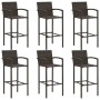 Set de bar de jardín 7 piezas ratán sintético marrón by vidaXL, Garden sets - Ref: Foro24-3064845, Price: 481,80 €, Discount: %