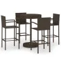 Conjunto de bar para jardín 5 piezas ratán sintético marrón de vidaXL, Conjuntos de jardín - Ref: Foro24-3064771, Precio: 333...