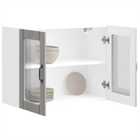 Armario pared cocina puerta de cristal Lucca sonoma gris de , Armarios de cocina - Ref: Foro24-853853, Precio: 84,55 €, Descu...