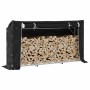 Leñero cubierta lluvia 200,5x41x110,5 cm acero galvanizado by , Firewood bags and holders - Ref: Foro24-4104944, Price: 77,75...