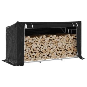 Leñero cubierta lluvia 200,5x80,5x110,5 cm acero galvanizado von , Brennholztaschen und -halter - Ref: Foro24-4104946, Preis:...