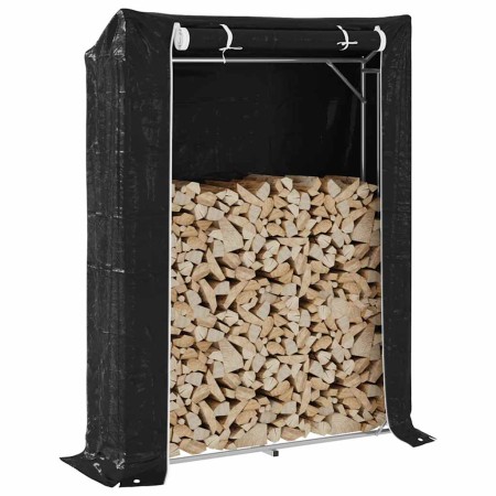 Leñero con protector de lluvia 150x40x200 cm acero galvanizado by , Firewood bags and holders - Ref: Foro24-4104952, Price: 8...