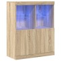 Aparador de madera de ingeniería roble sonoma 81x37x100 cm de , Taquillas y armarios de almacenamiento - Ref: Foro24-3318619,...