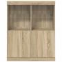 Aparador de madera de ingeniería roble sonoma 81x37x100 cm de , Taquillas y armarios de almacenamiento - Ref: Foro24-3318619,...