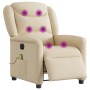 Sillón reclinable de masaje eléctrico tela color crema by , Armchairs - Ref: Foro24-3303192, Price: 257,54 €, Discount: %