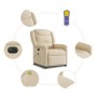 Sillón reclinable de masaje eléctrico tela color crema by , Armchairs - Ref: Foro24-3303192, Price: 257,54 €, Discount: %
