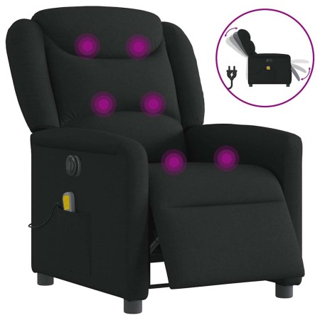 Sillón reclinable de masaje eléctrico tela negro by , Armchairs - Ref: Foro24-3303186, Price: 257,78 €, Discount: %
