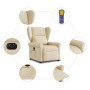 Sillón reclinable de masaje eléctrico tela color crema by , Armchairs - Ref: Foro24-3303372, Price: 276,22 €, Discount: %