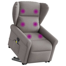 Sillón reclinable de masaje elevable tela gris taupé by , Armchairs - Ref: Foro24-3303391, Price: 294,49 €, Discount: %
