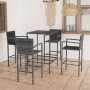 5-tlg. hoher Gartentisch und Hocker aus grauem synthetischem Rattan von vidaXL, Gartensets - Ref: Foro24-3064841, Preis: 316,...