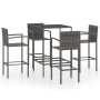 Garden table and high stools 5 pieces synthetic rattan gray by vidaXL, Garden sets - Ref: Foro24-3064841, Price: 316,31 €, Di...