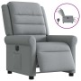Sillón reclinable eléctrico tela gris claro
