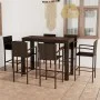 Muebles de bar de jardín 7 pzas ratán PE reposabrazos marrón by vidaXL, Garden sets - Ref: Foro24-3064813, Price: 470,24 €, D...