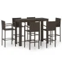 Muebles de bar de jardín 7 pzas ratán PE reposabrazos marrón by vidaXL, Garden sets - Ref: Foro24-3064813, Price: 470,24 €, D...