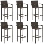 Gartenbar-Möbelset, 7-teilig, aus braunem PE-Rattan mit Armlehnen von vidaXL, Gartensets - Ref: Foro24-3064813, Preis: 479,75...