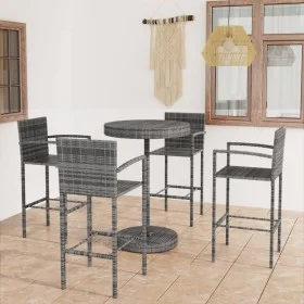 Garden bar furniture 5 pieces gray synthetic rattan by vidaXL, Garden sets - Ref: Foro24-3064773, Price: 325,88 €, Discount: %